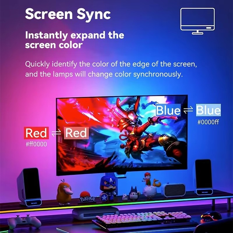 RGB ゲーミングライトストリップ モニターバックライト L - Party Games Night のレビューと価格